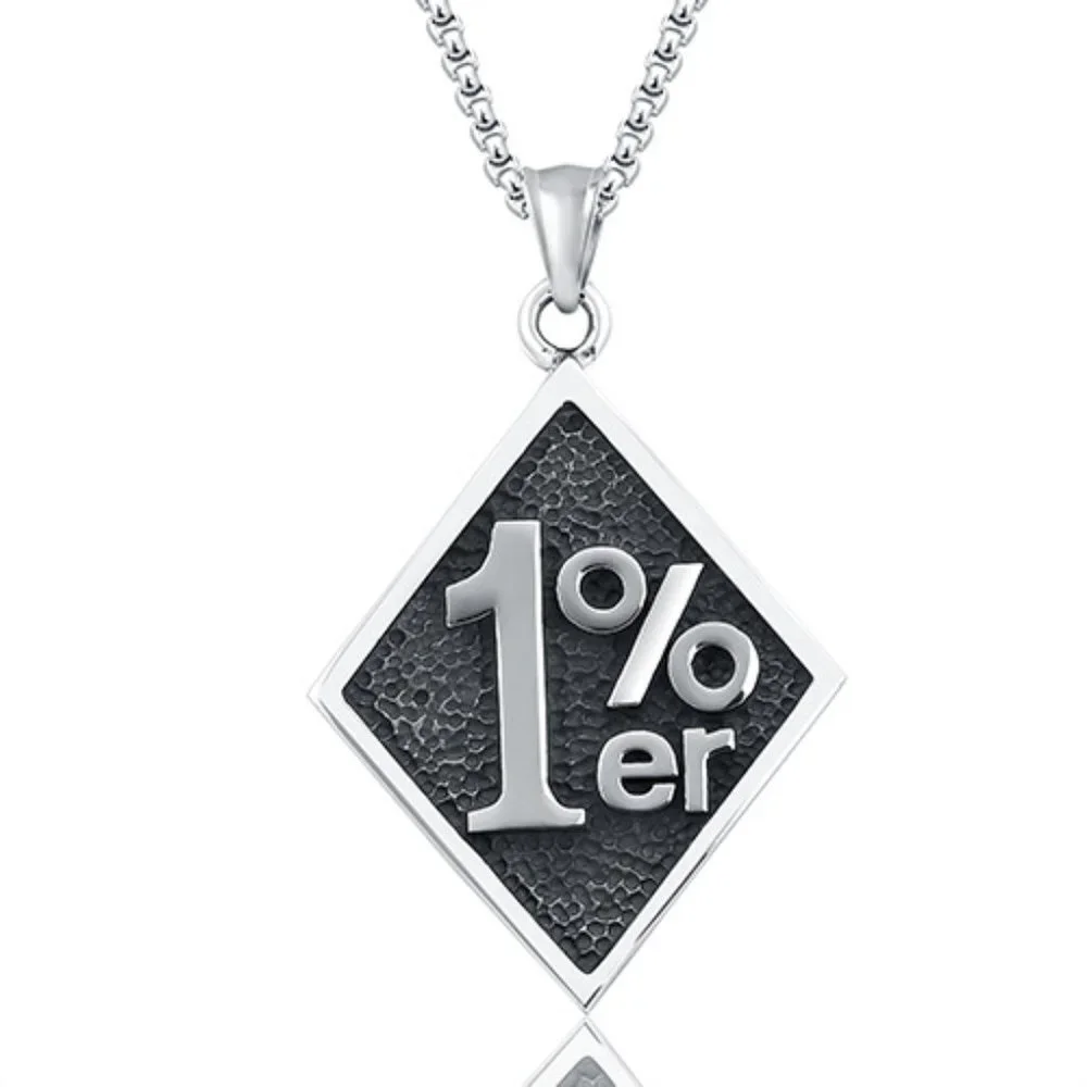 ❤️Fashion trend Retro 1%er square pendant necklace for women/men, N90201P179